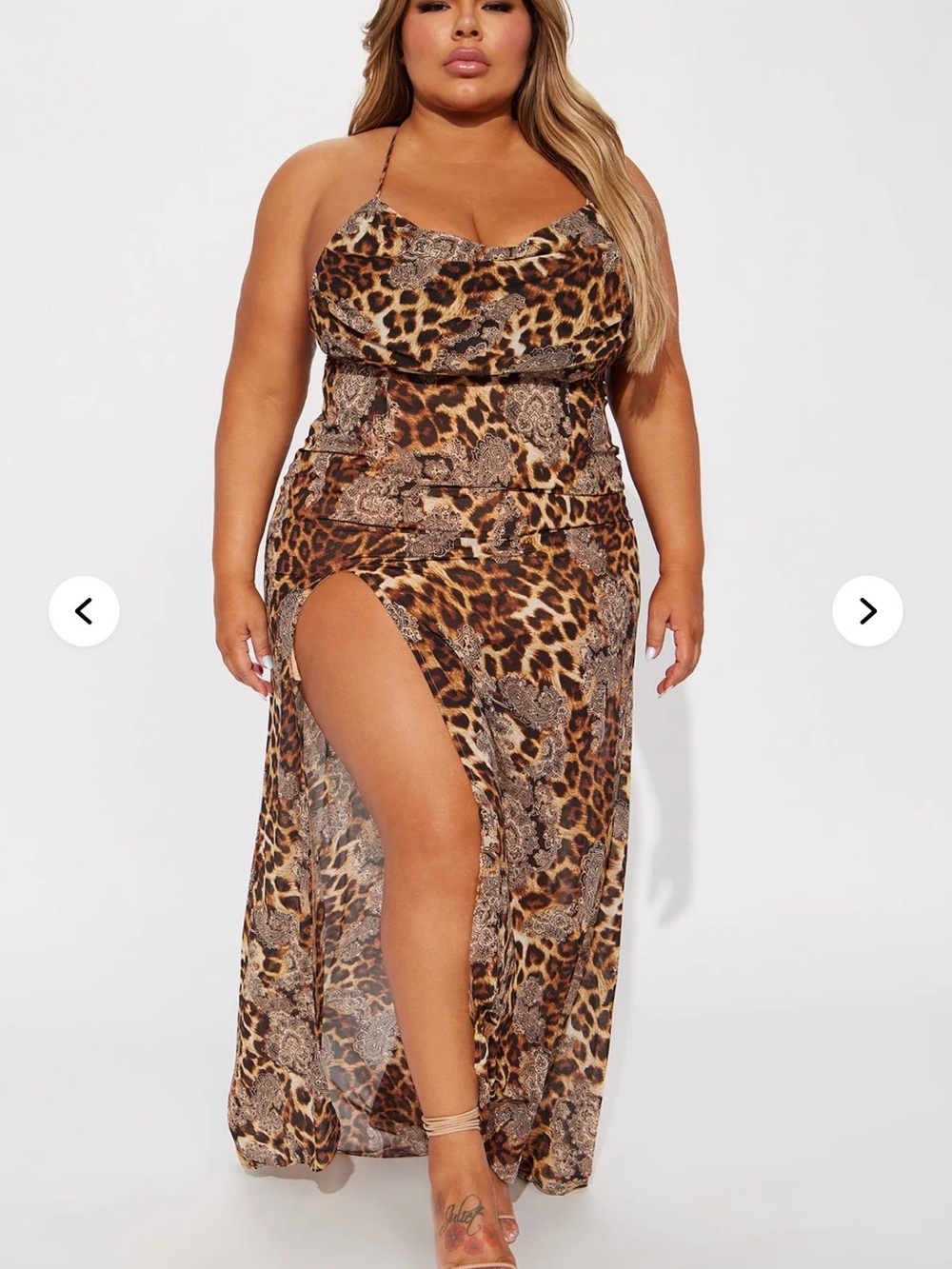 Fashion Nova Leopard-Print Maxi Slip Dress - Brown - Picture 13 of 13